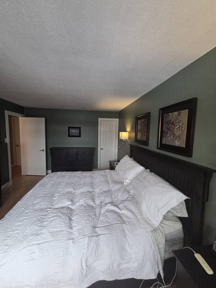 Bedroom with sage green walls