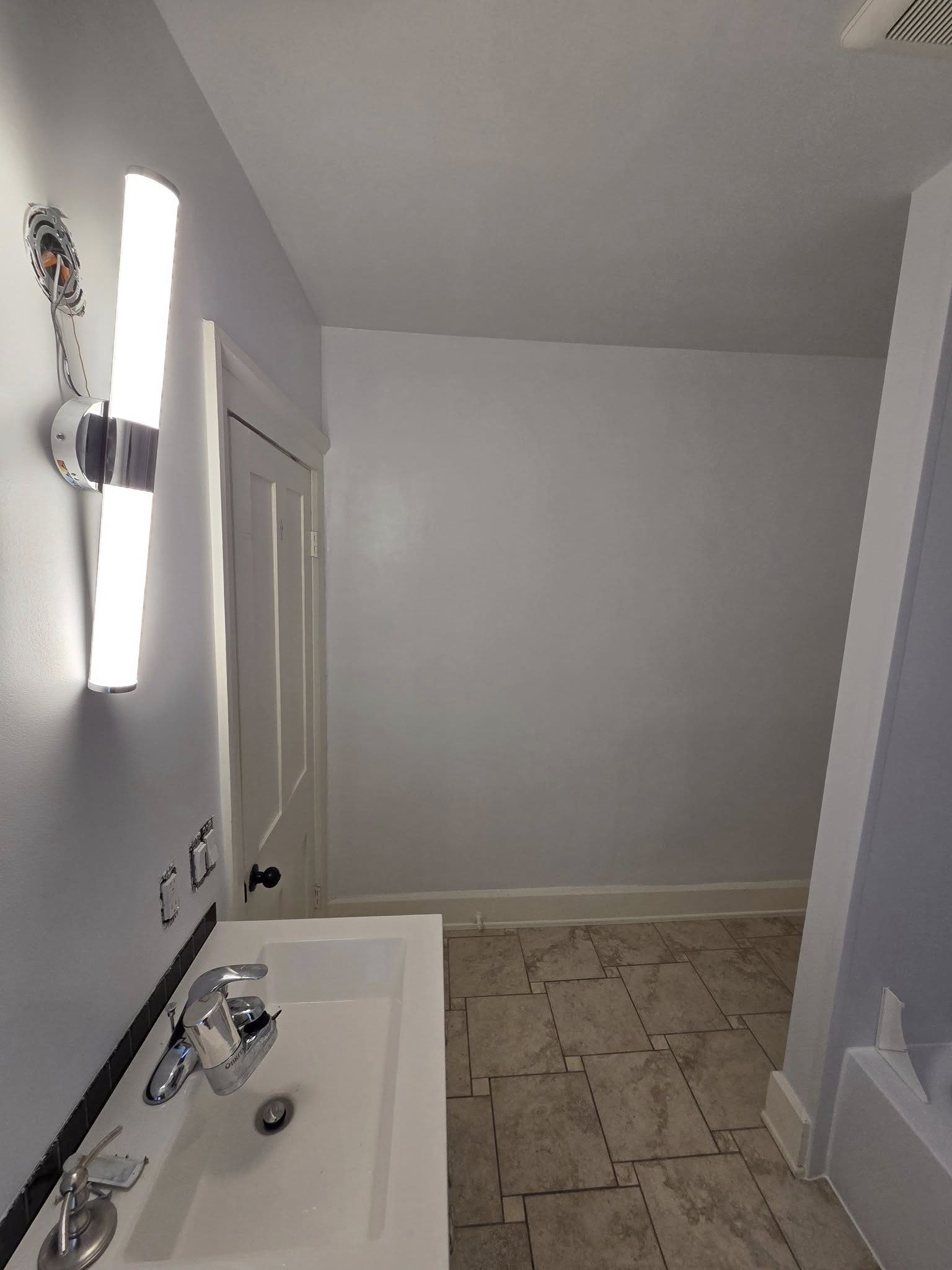 Freshly painted bathroom